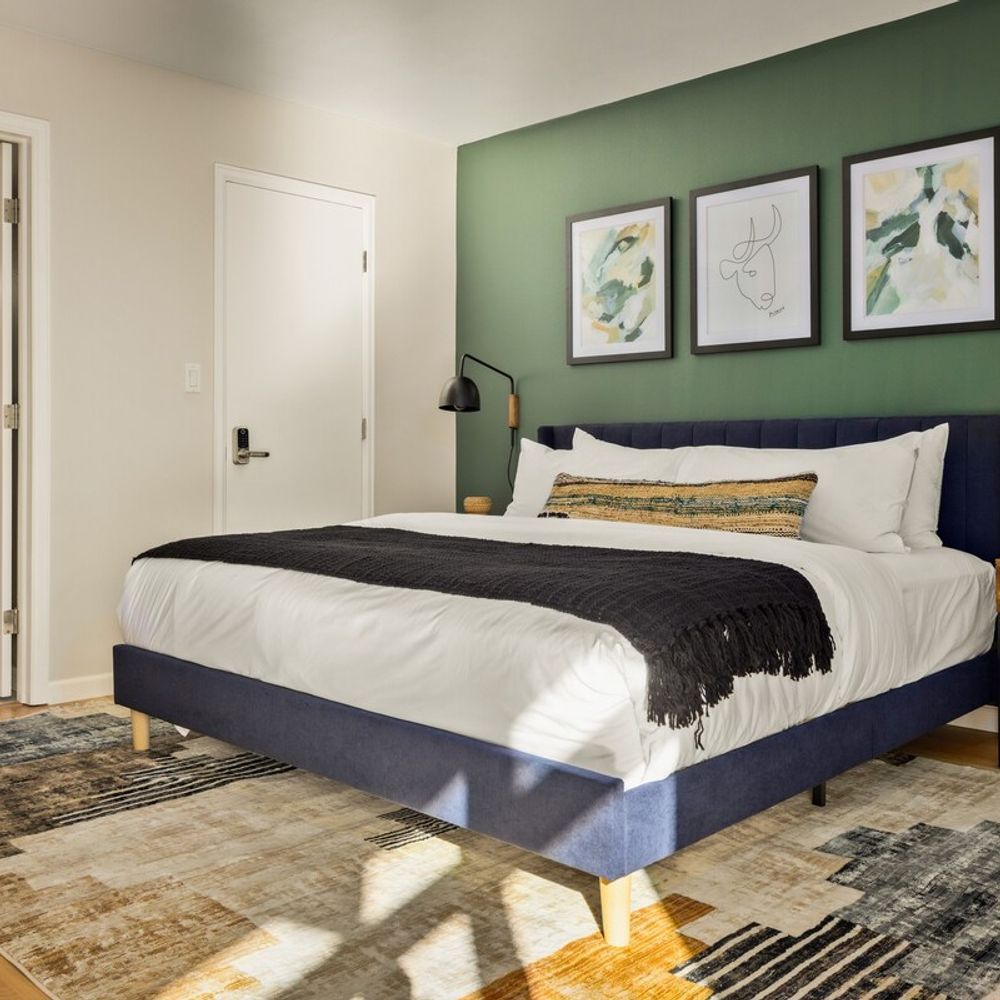 Primary bedroom with king bed