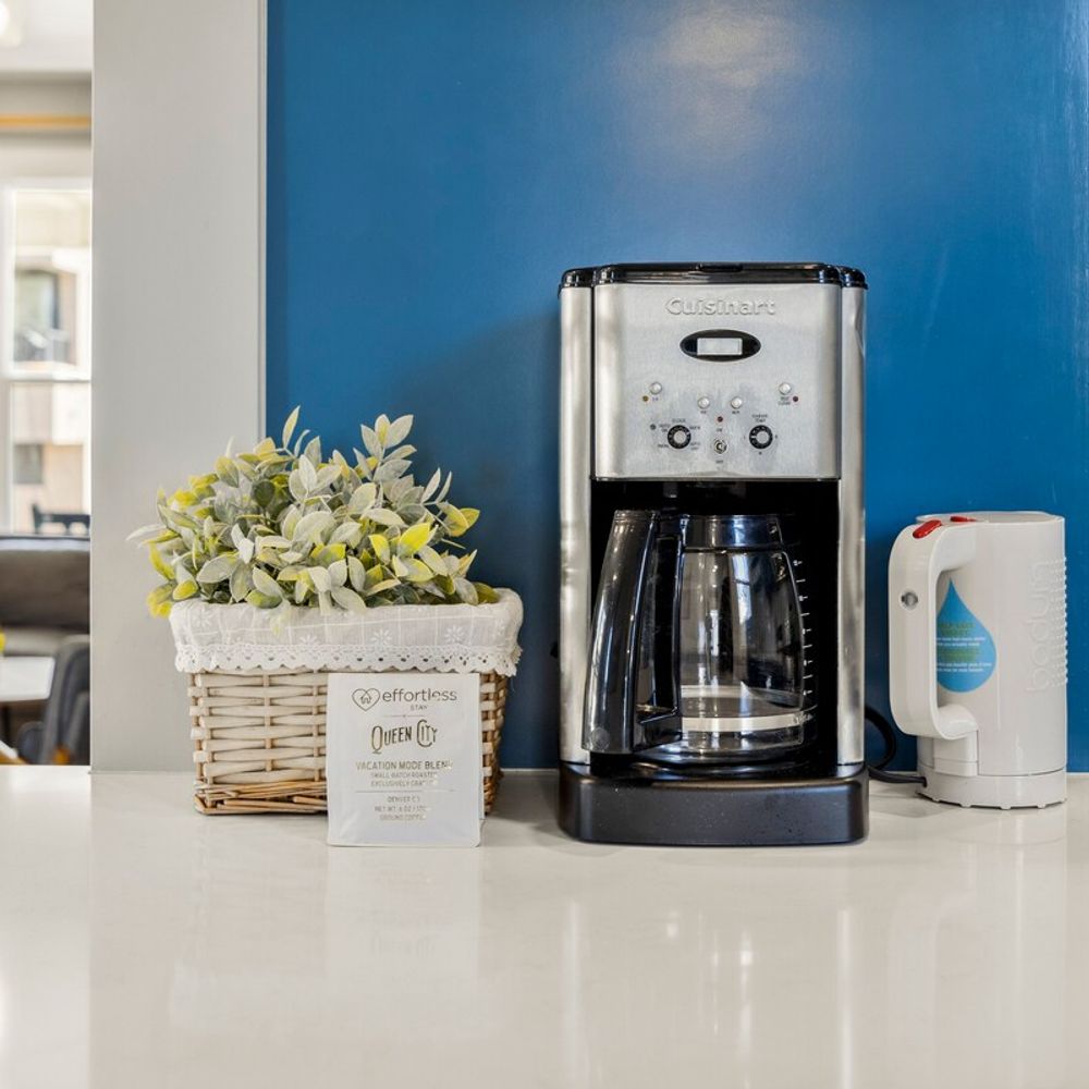 Drip coffee maker and coffee provided