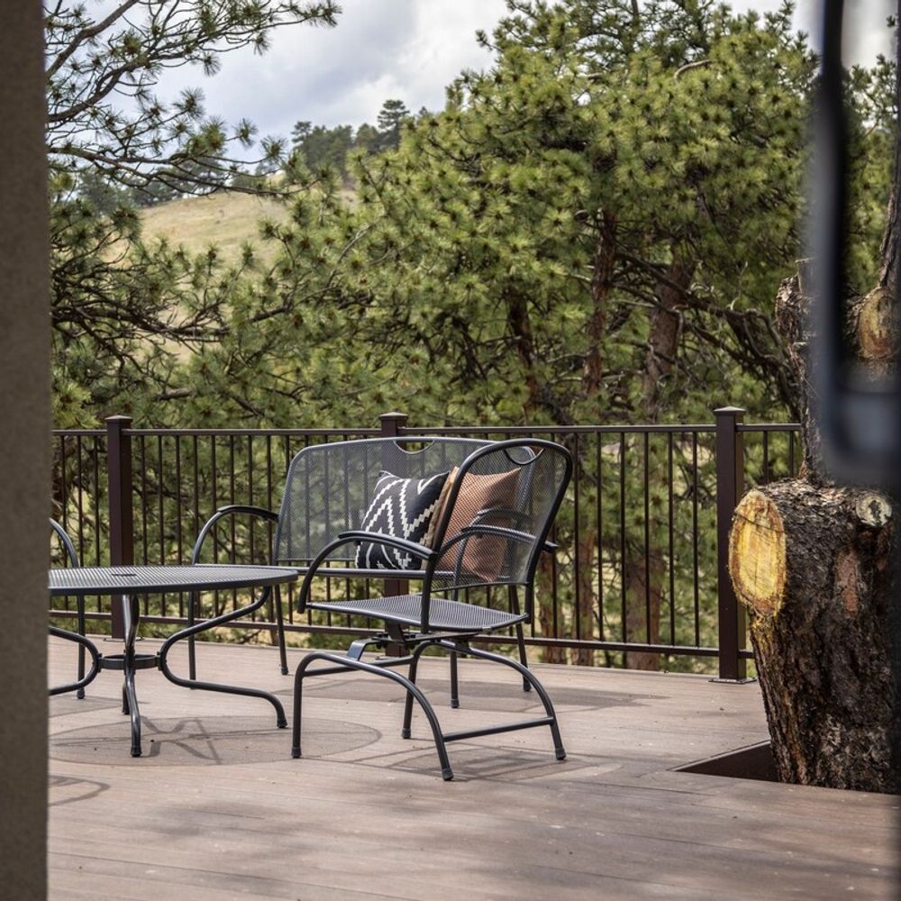 There are several options for outdoor seating