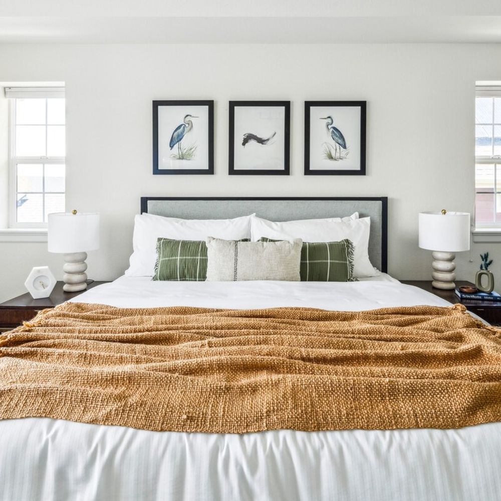 Primary bedroom with king bed