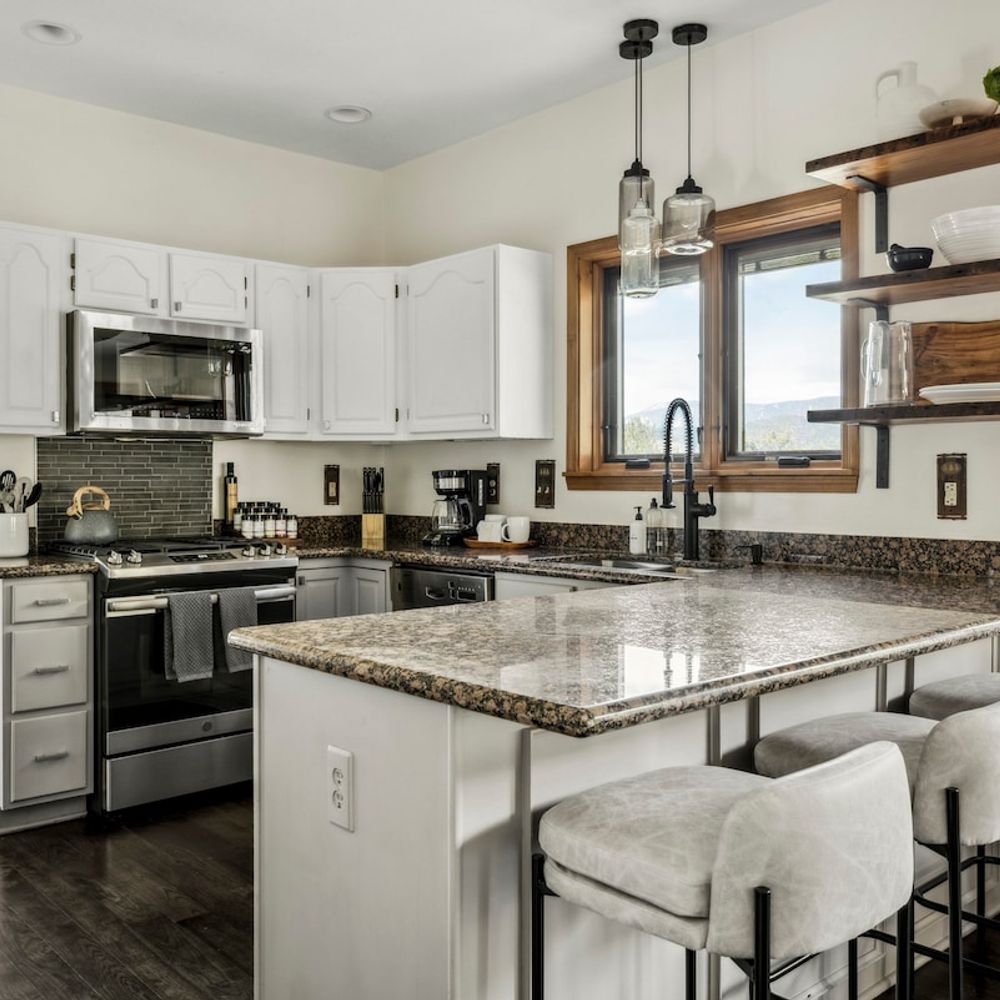 Kitchen with all stainless steel appliances