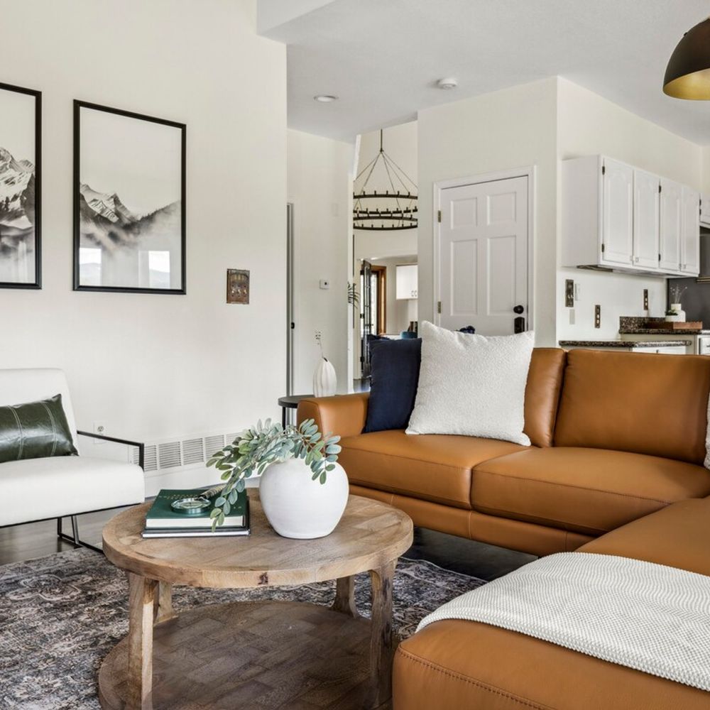 Main-level living area couch seating