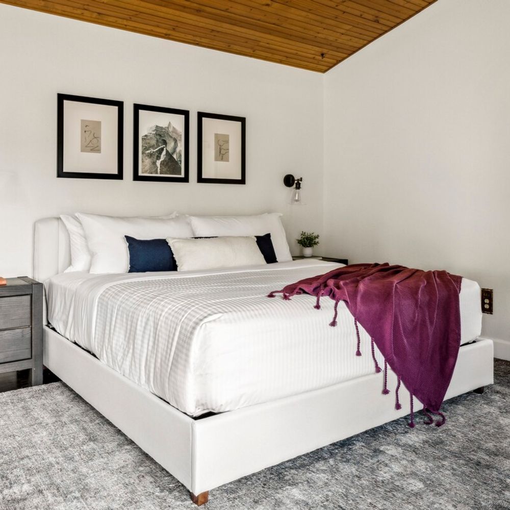 Primary bedroom with king bed