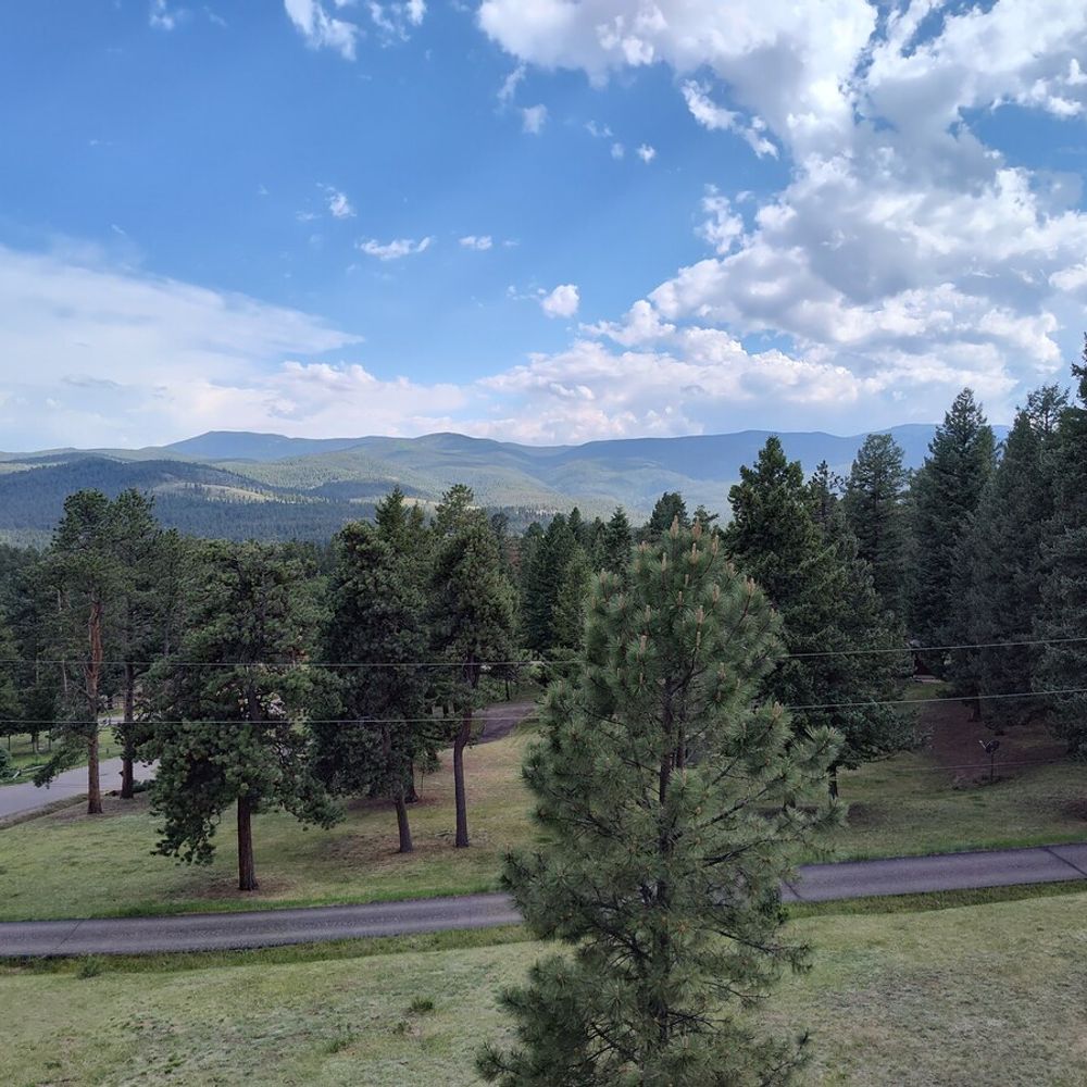 Deck view of the Colorado foothills and mountains