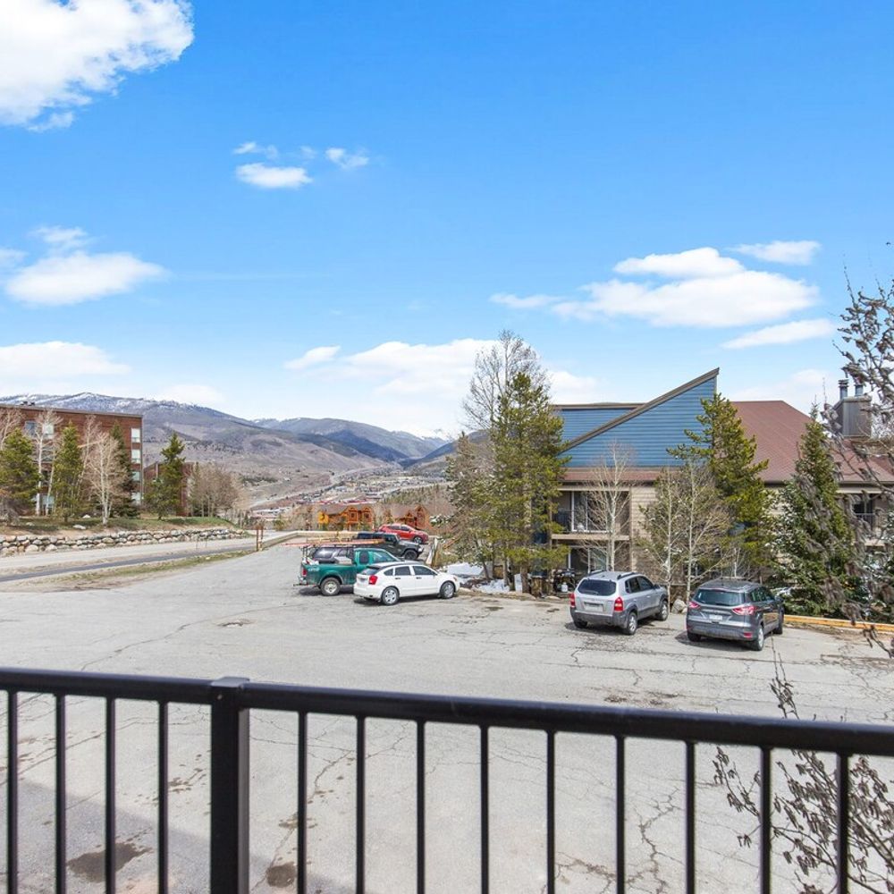 Balcony overlooking Silverthorne with a view of the Contential Divide