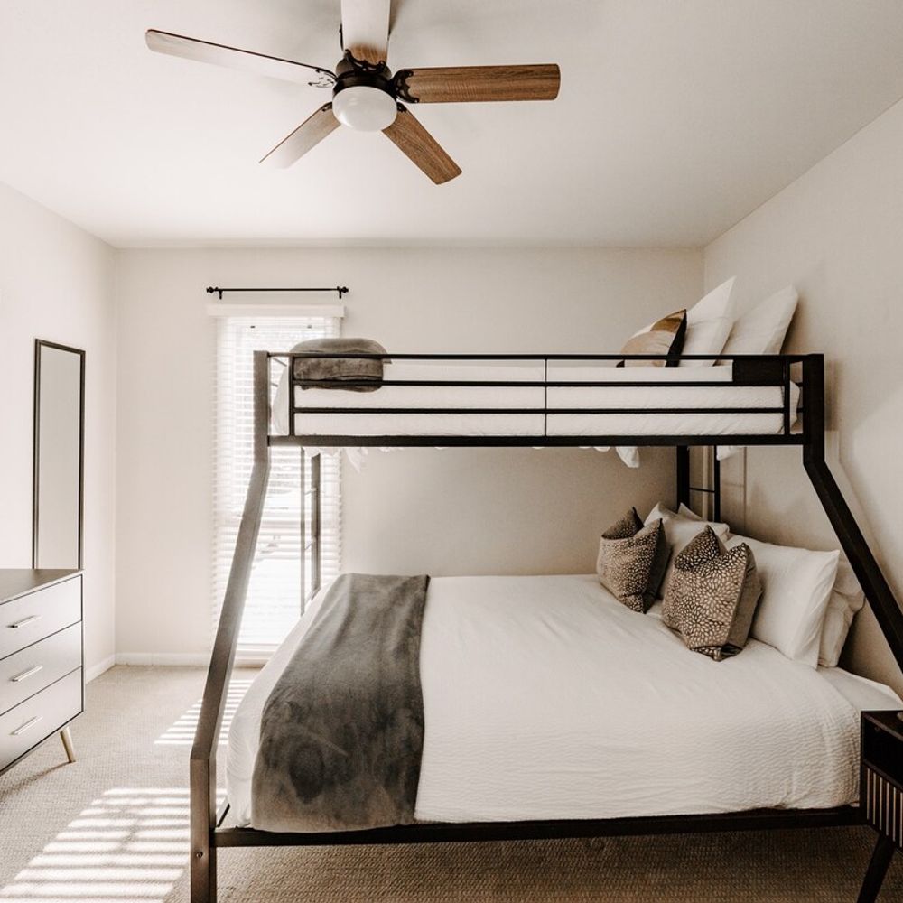 Bedroom 2 with twin over queen bunk bed