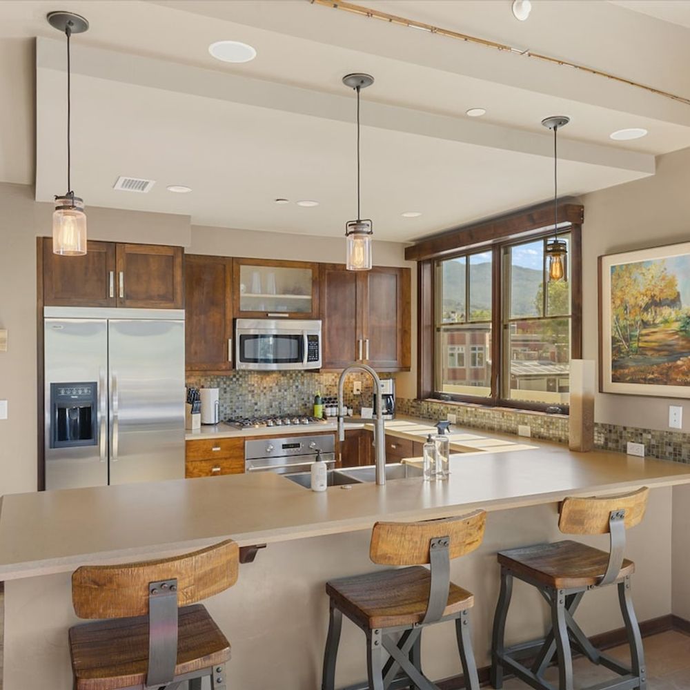 Kitchen with extra bar seating