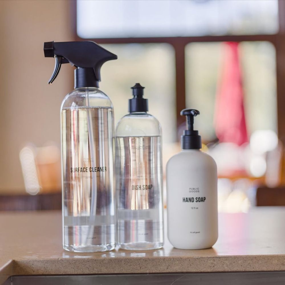 Cleaning supplies provided by Public Goods