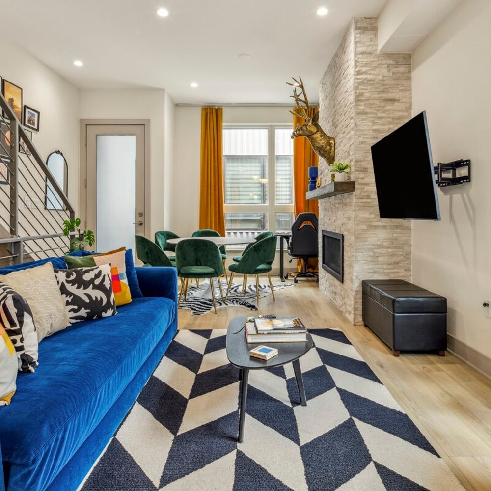 Living and dining areas