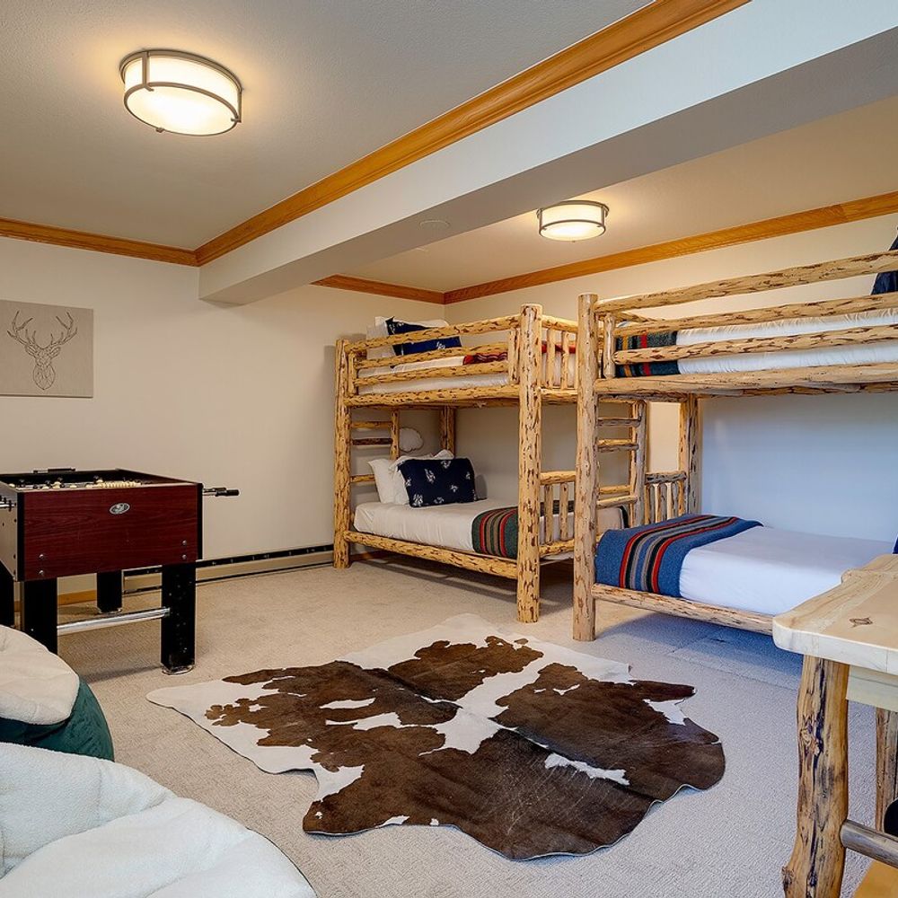 Bunk room with foosball