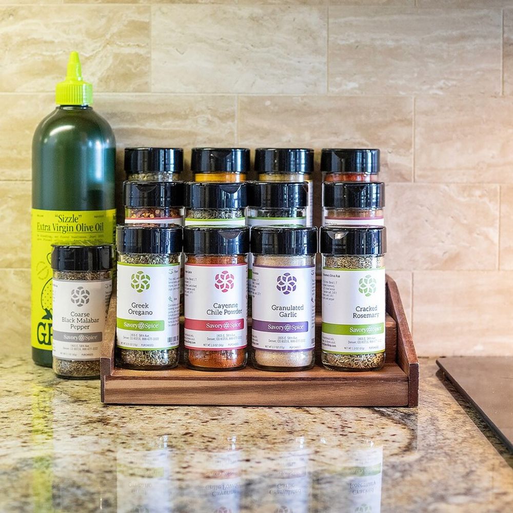 A well seasoned stay, full spice kits and all the seasonings provided by sustainably sourced and fair traded, Savory Spice.