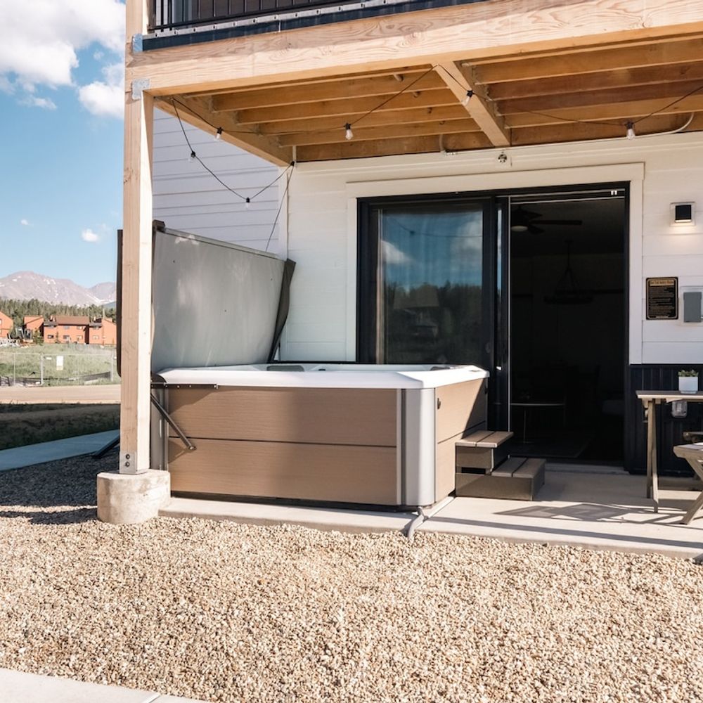 Hot tub on the patio