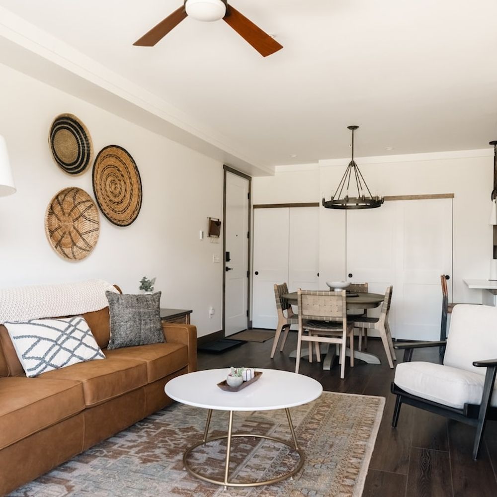 Living area with a queen-size sleeper sofa