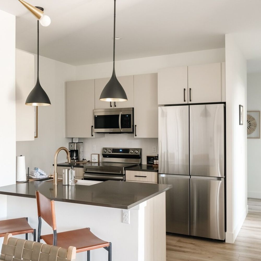 Kitchen with counter seating