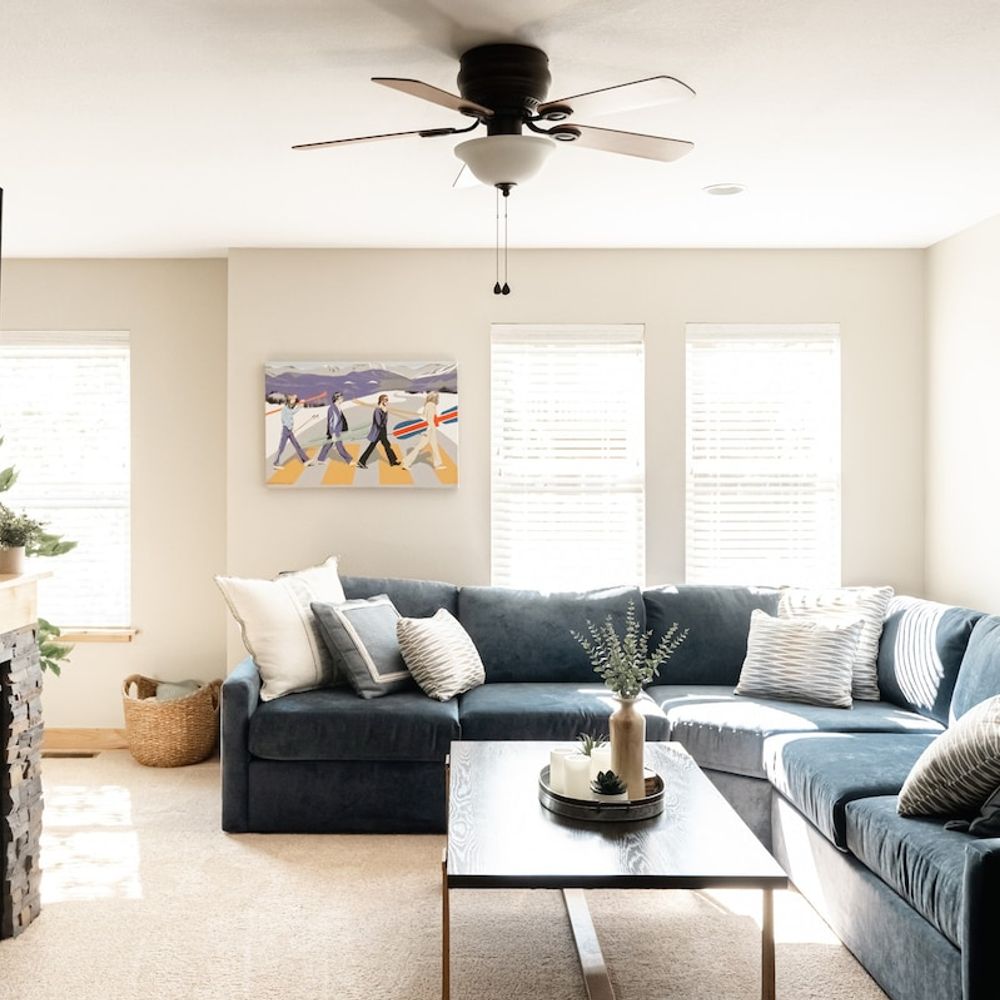Living area with a large sectional sofa