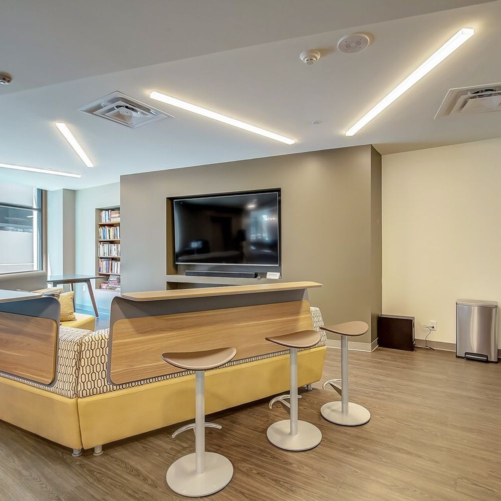 Community room seating and TV