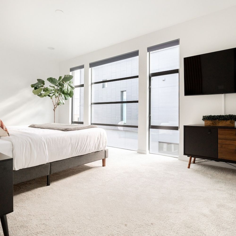 Primary bedroom with king bed
