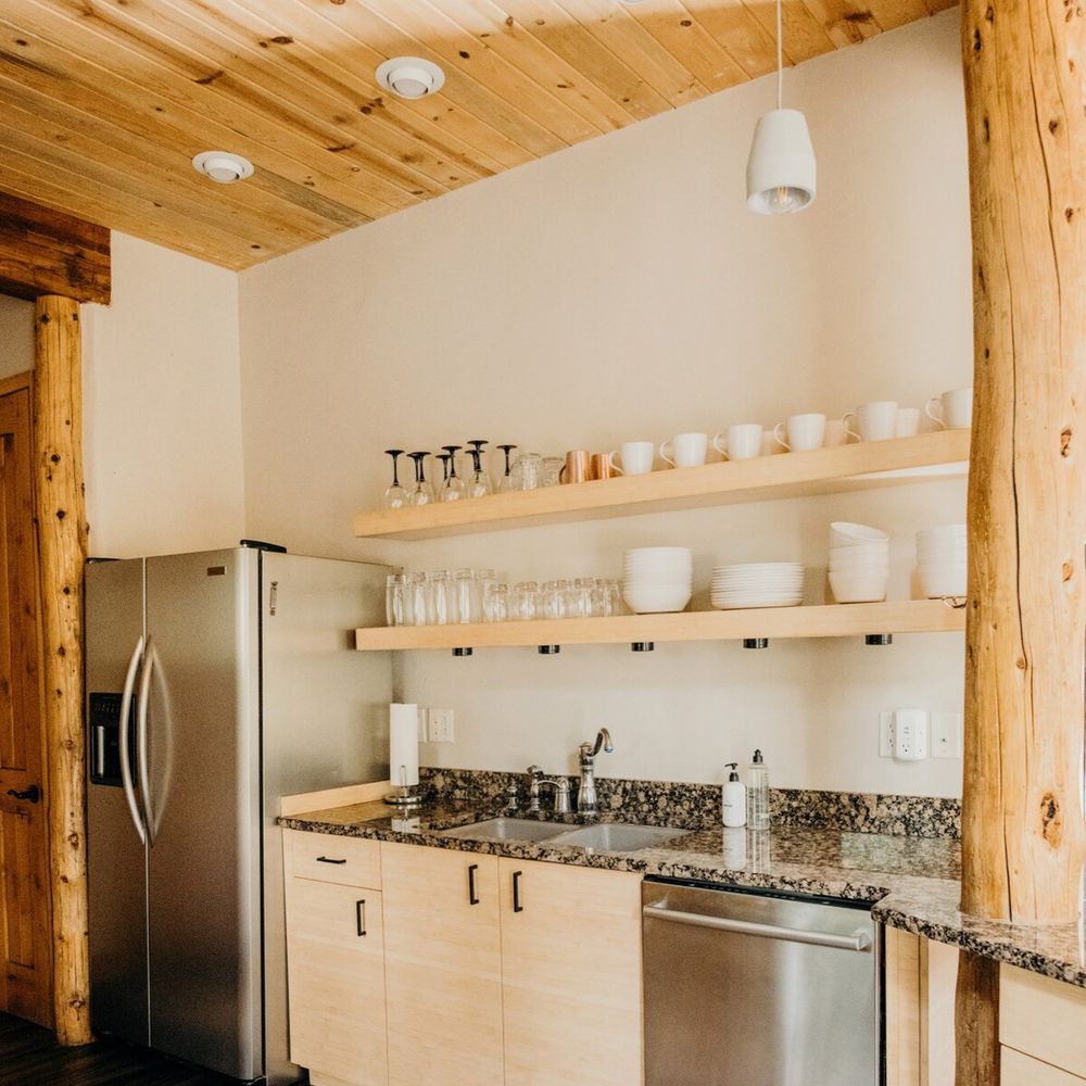 Stainless steel appliances are featured throughout the kitchen