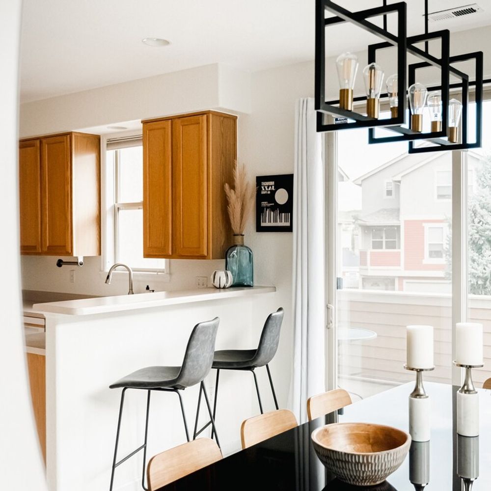 Dining area opens to kitchen