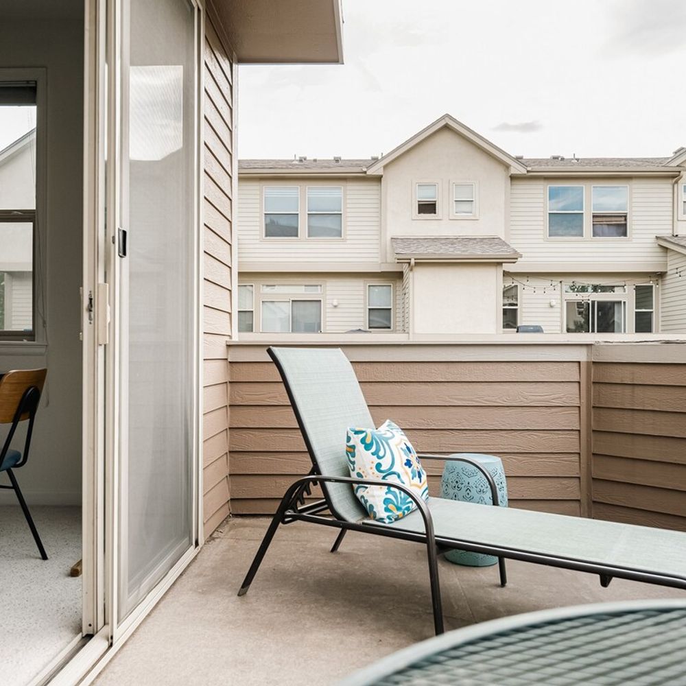 Balcony on main level with lounger