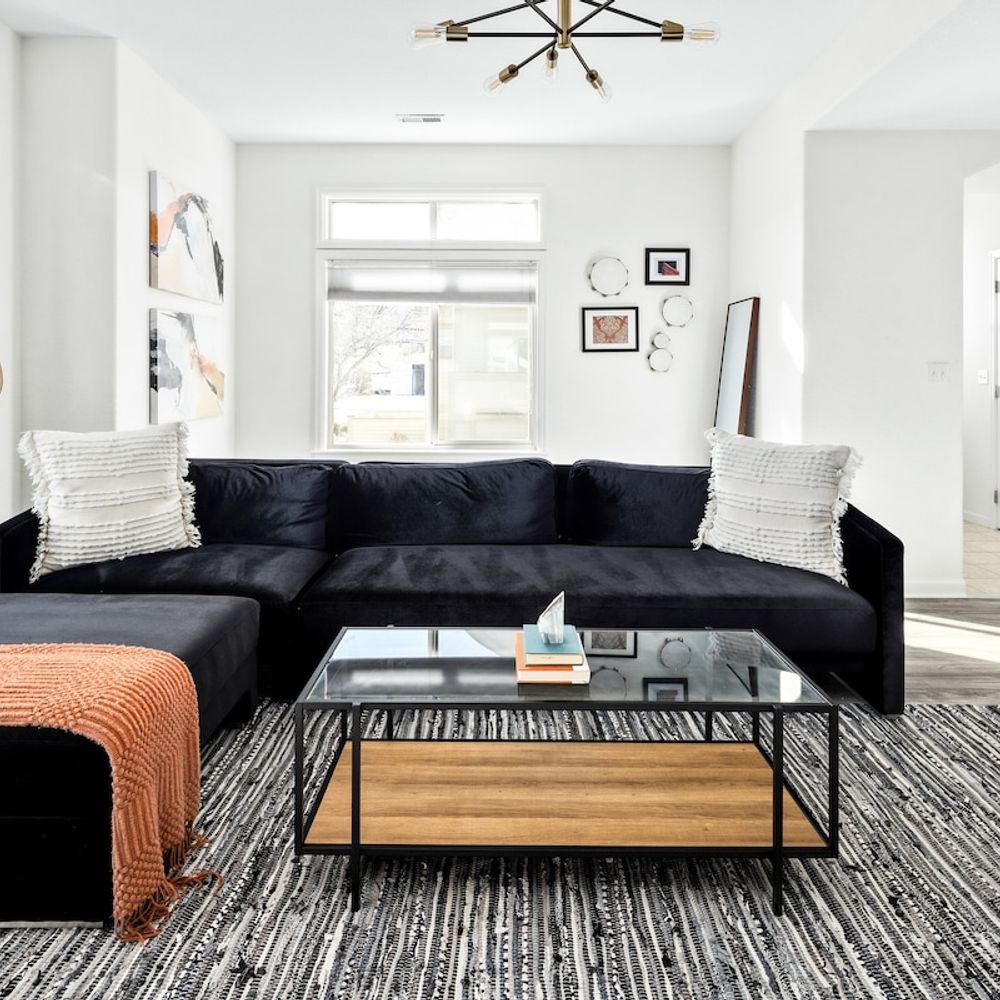 Living area with sectional lounge and sleeper sofa