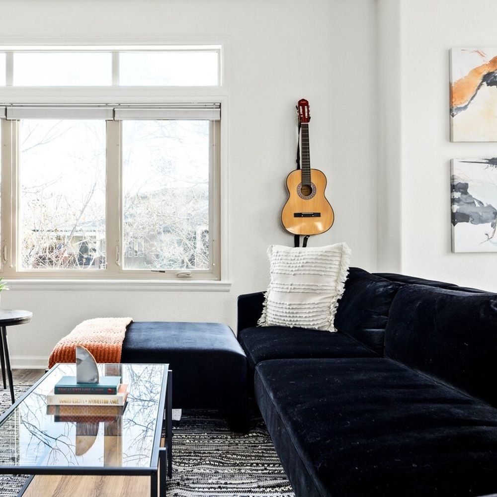 Living area with music theme