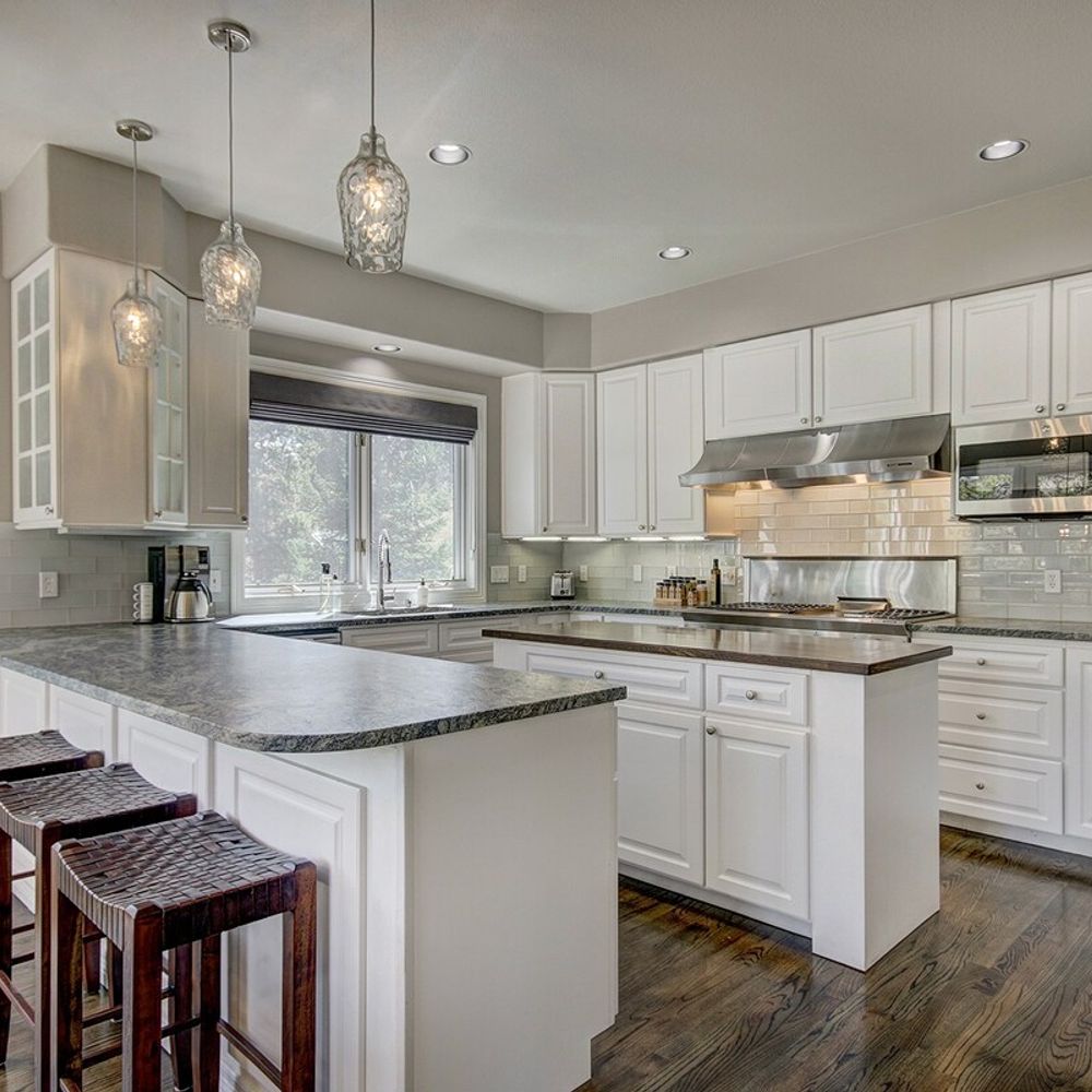Kitchen with bar seating