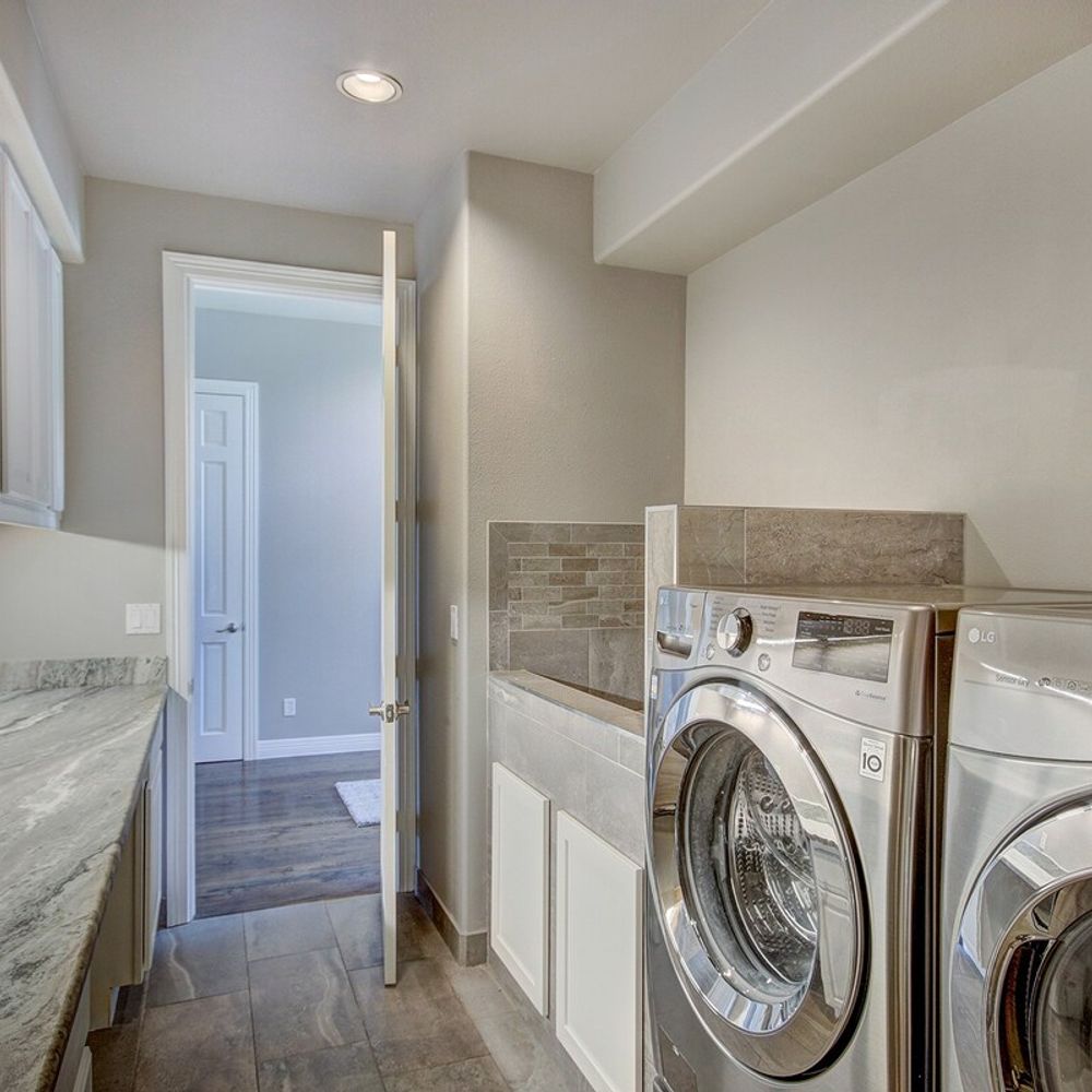 Washer and dryer in mud room