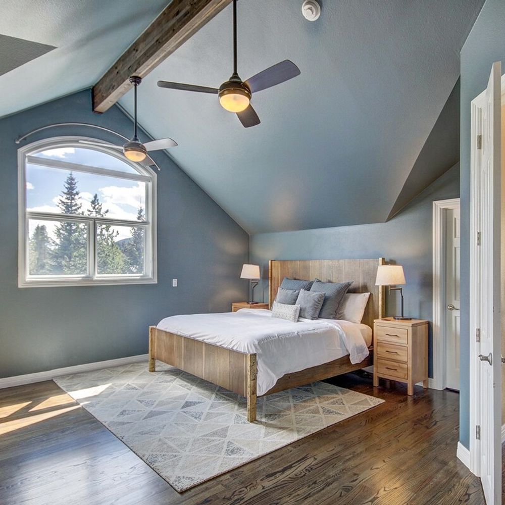 Primary bedroom with king bed