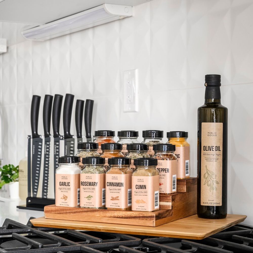 A well seasoned stay, full spice kits and all the seasonings provided by sustainably sourced and fair traded, Public Goods.