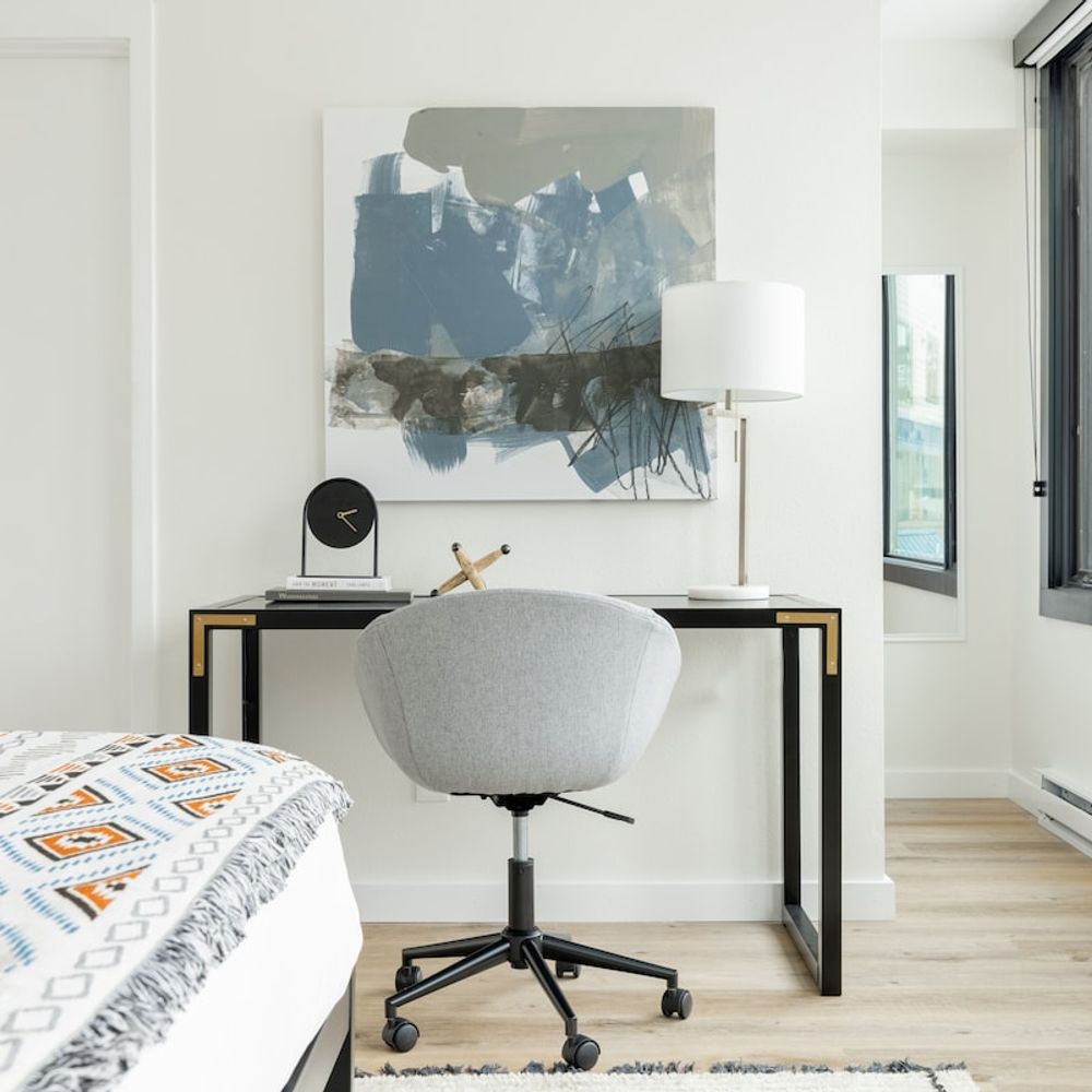 Workspace in the primary bedroom