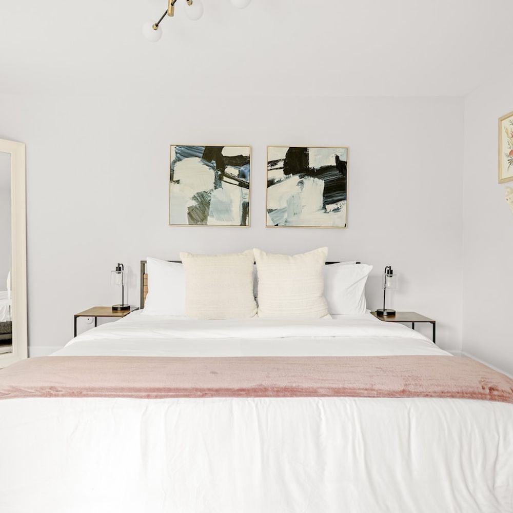 Upstairs bedroom has a king bed