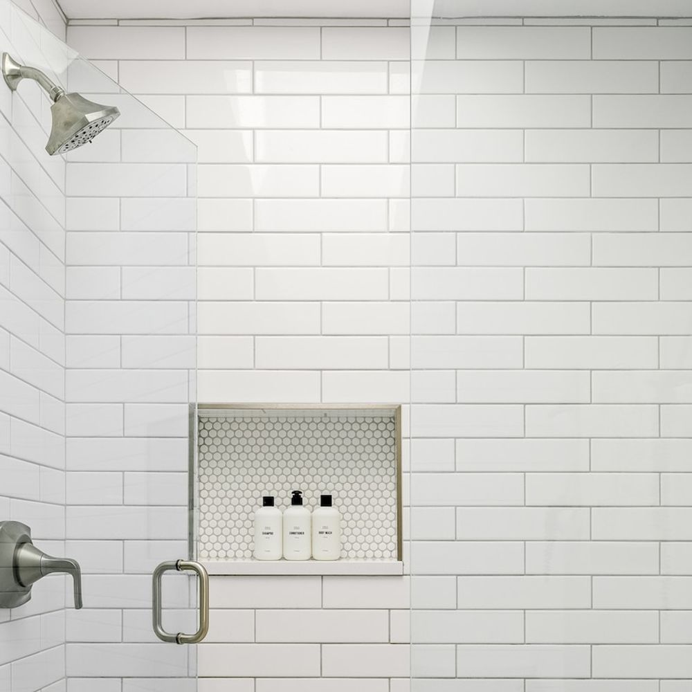Large walk-in glass shower