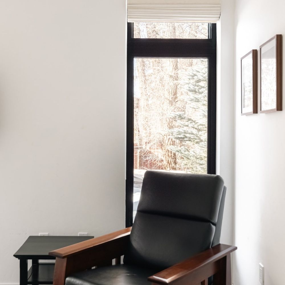Seating area in the primary bedroom