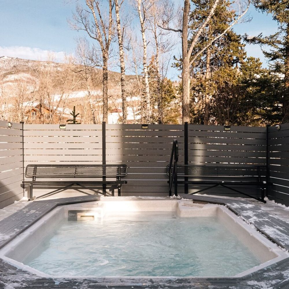 Complex's shared hot tub