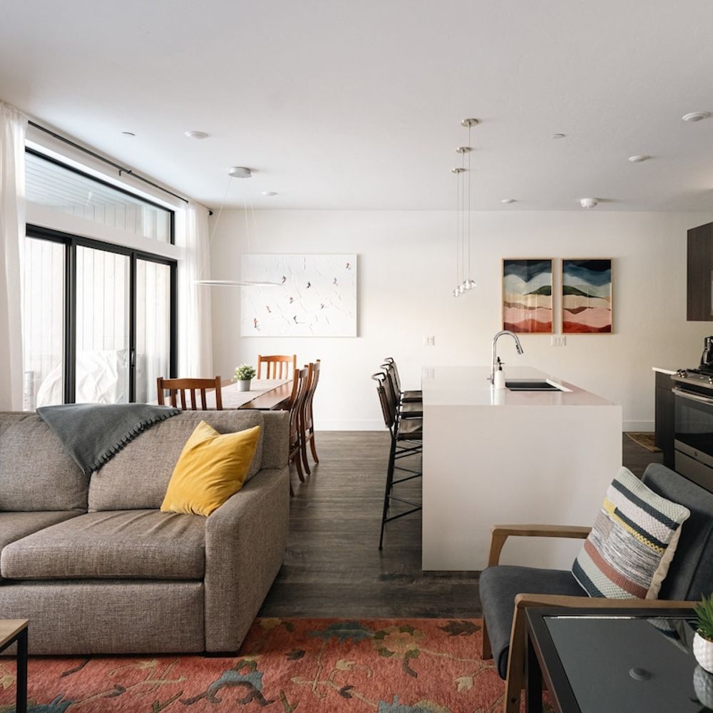 Seating in the living area, including a sleeper sofa