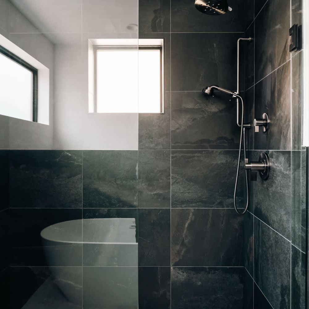 Large shower in en suite bathroom