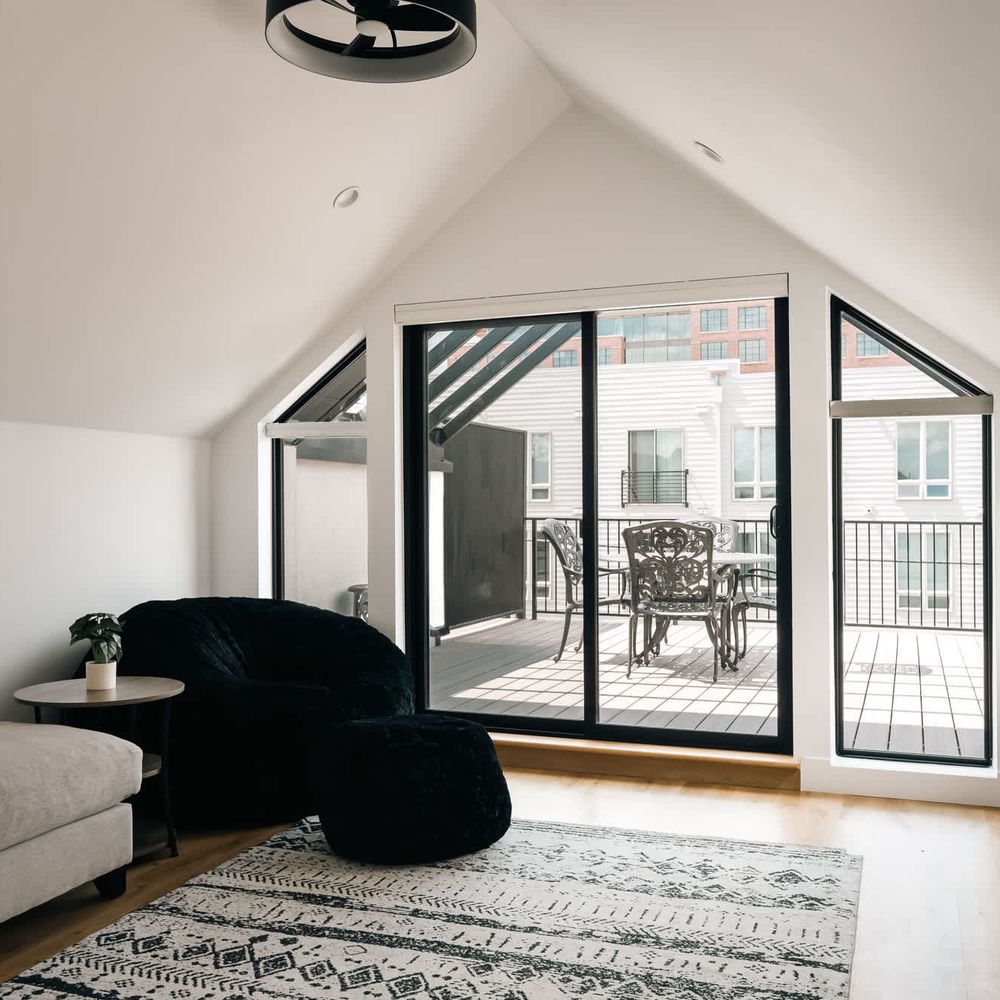 Living area and rooftop deck