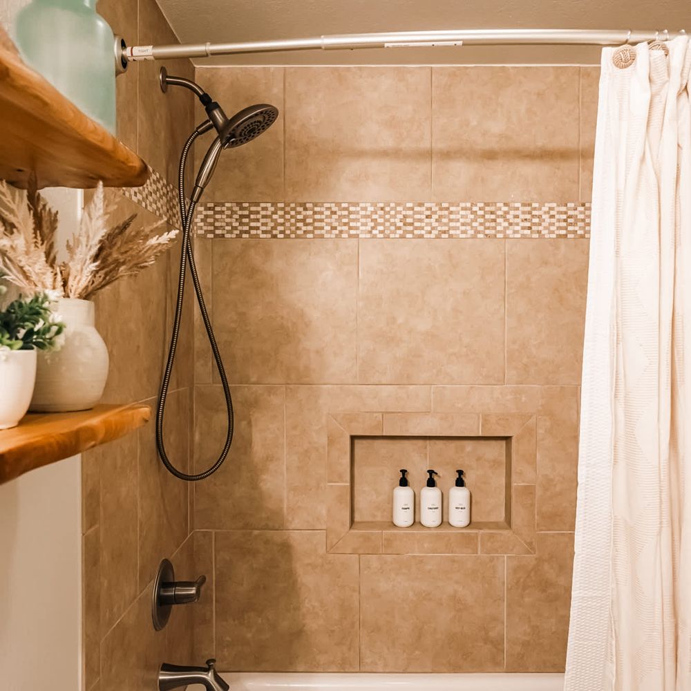 Basement bathroom with shower/tub combo