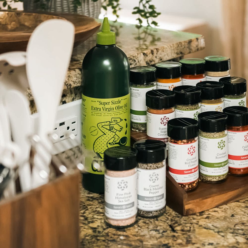 A well seasoned stay, full spice kits and all the seasonings provided by sustainably sourced and fair traded, Savory Spice.