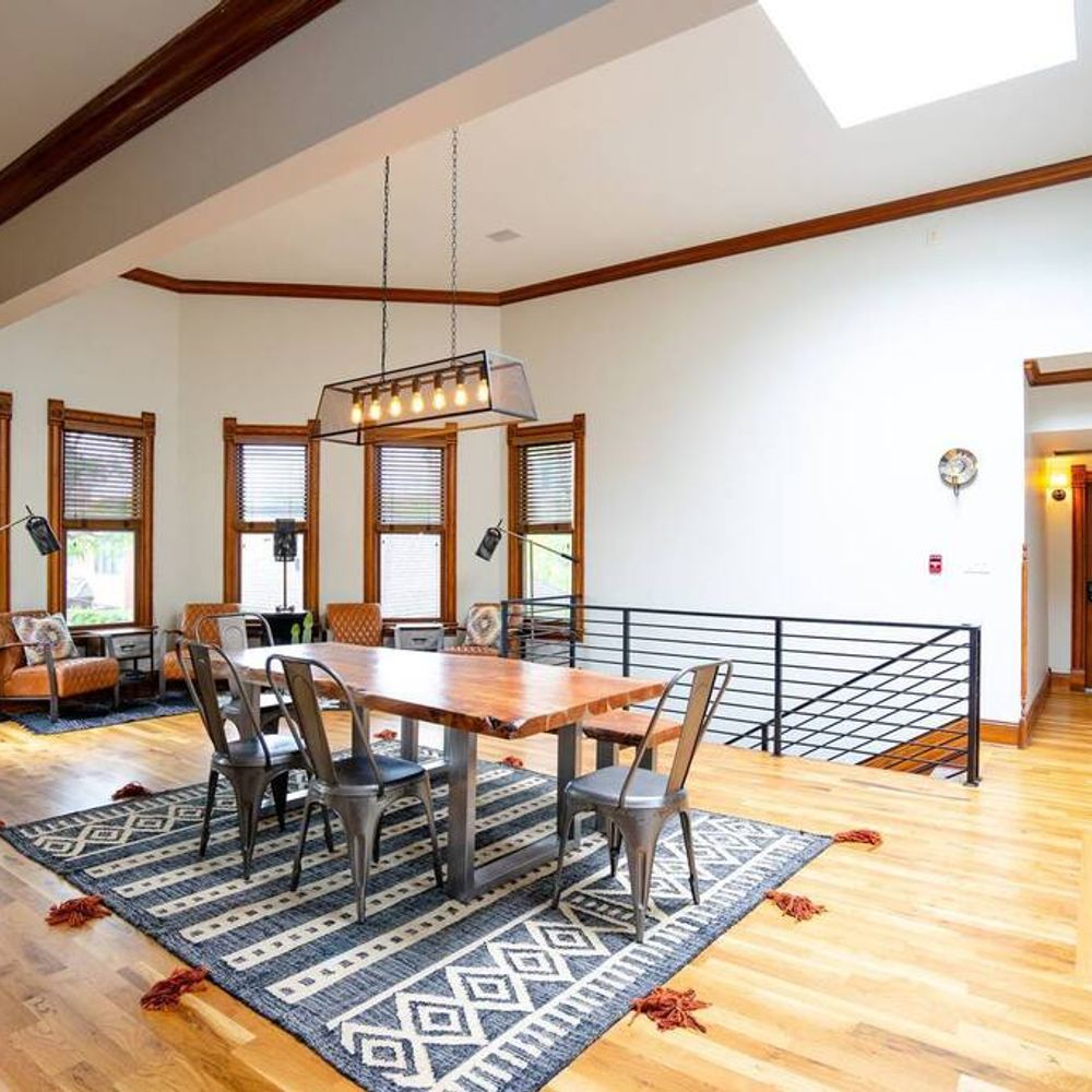 The upstairs common area