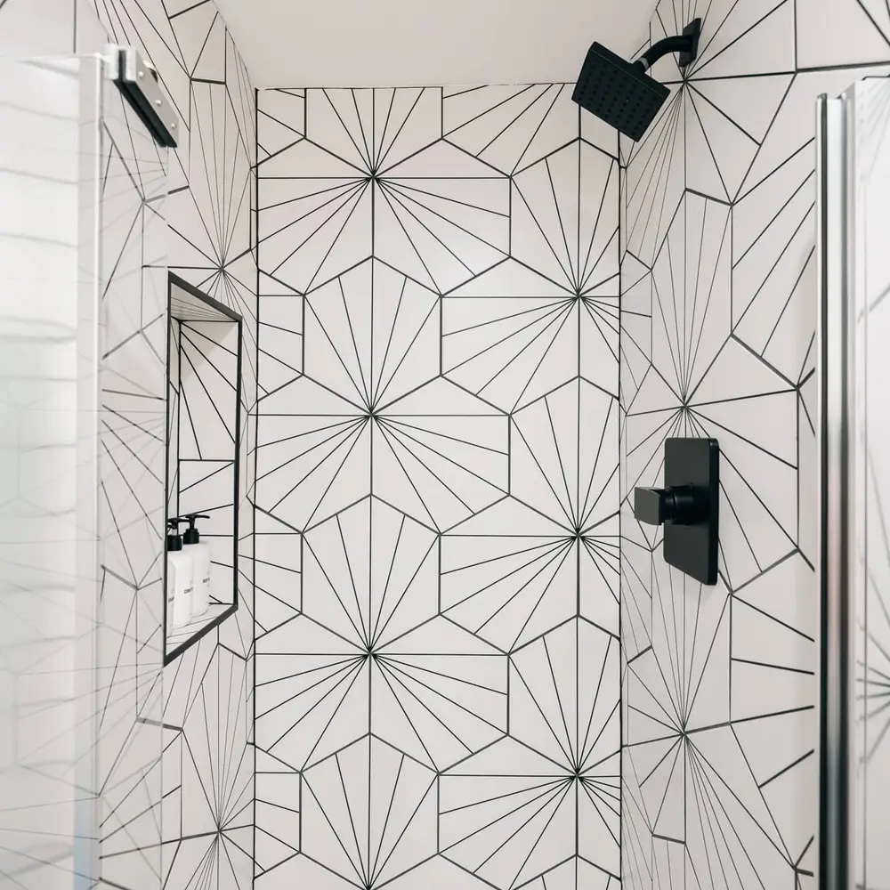 Bathroom 2 has walk-in glass shower