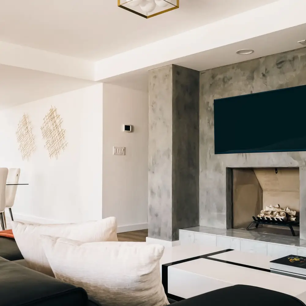 Living area *Fireplace is non-operational and not available for guest use*