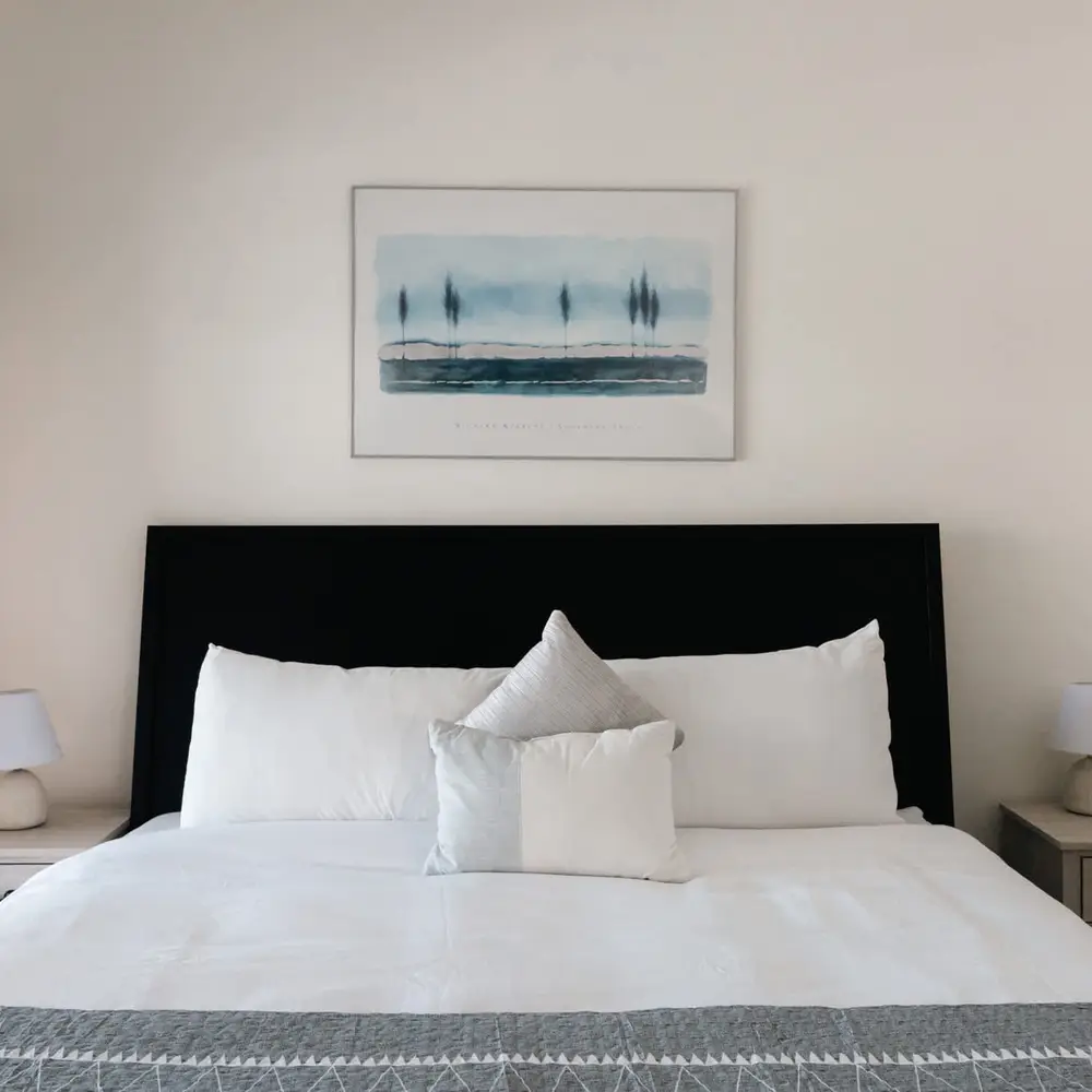 King bed in the primary bedroom