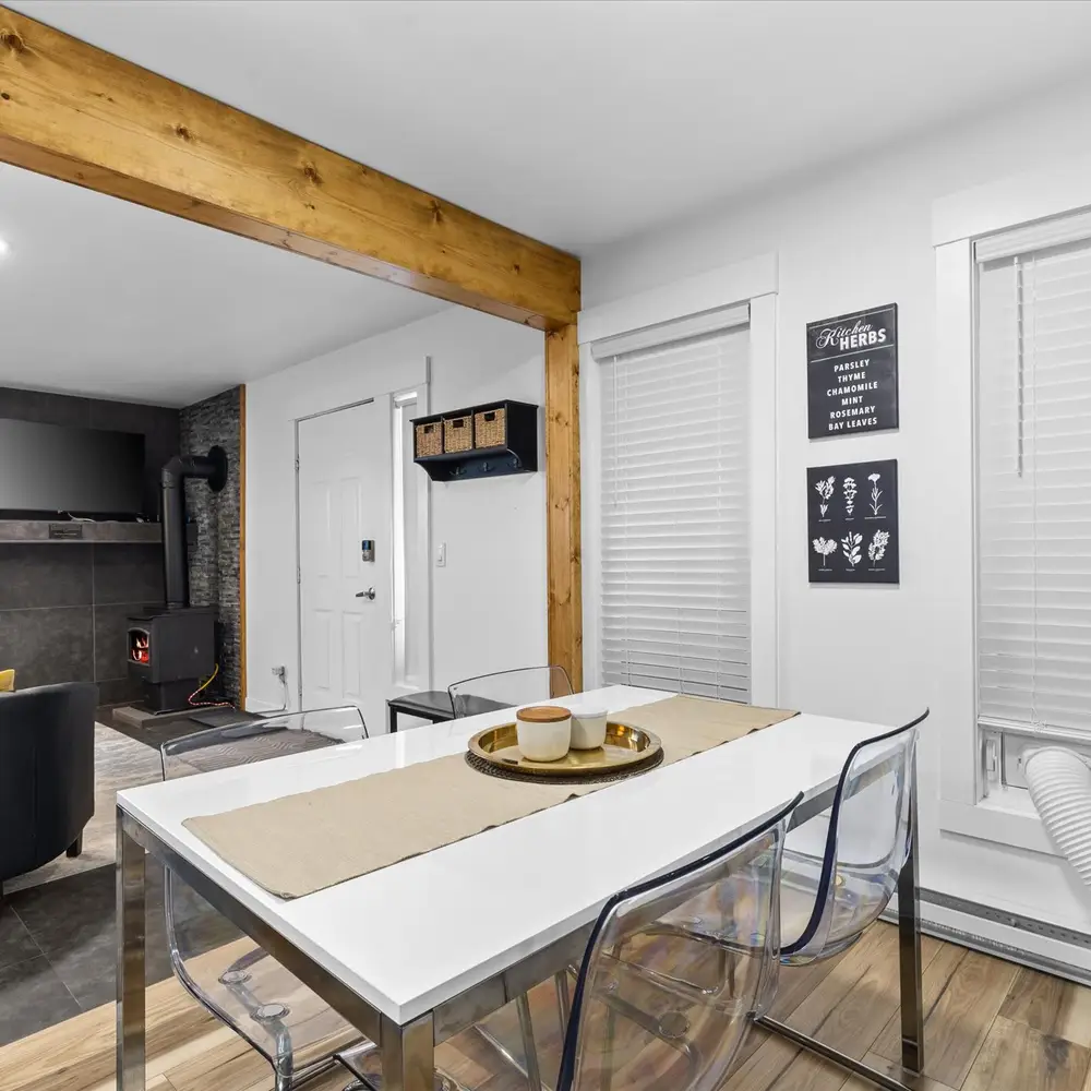 Living and dining areas