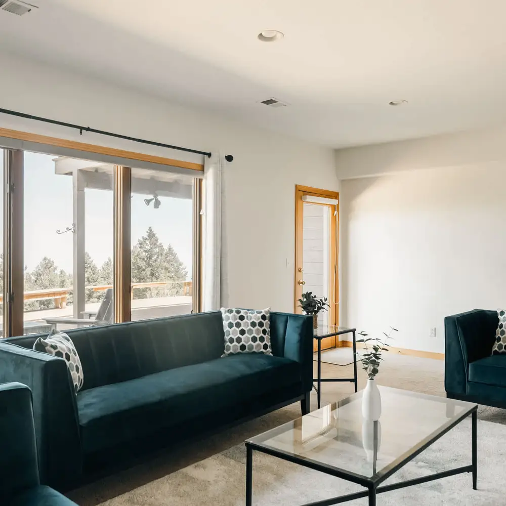 Seating in the lower-level living room