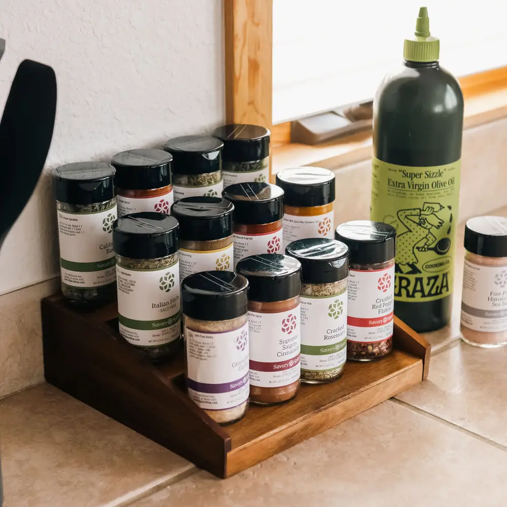 A well seasoned stay, full spice kits and all the seasonings provided by sustainably sourced and fair traded, Savory Spice.