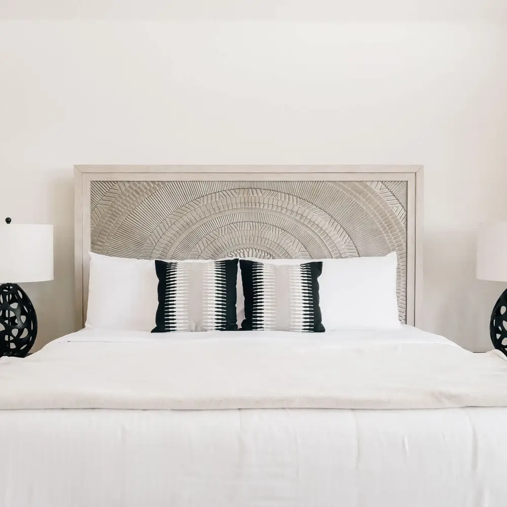 King bed in the primary bedroom