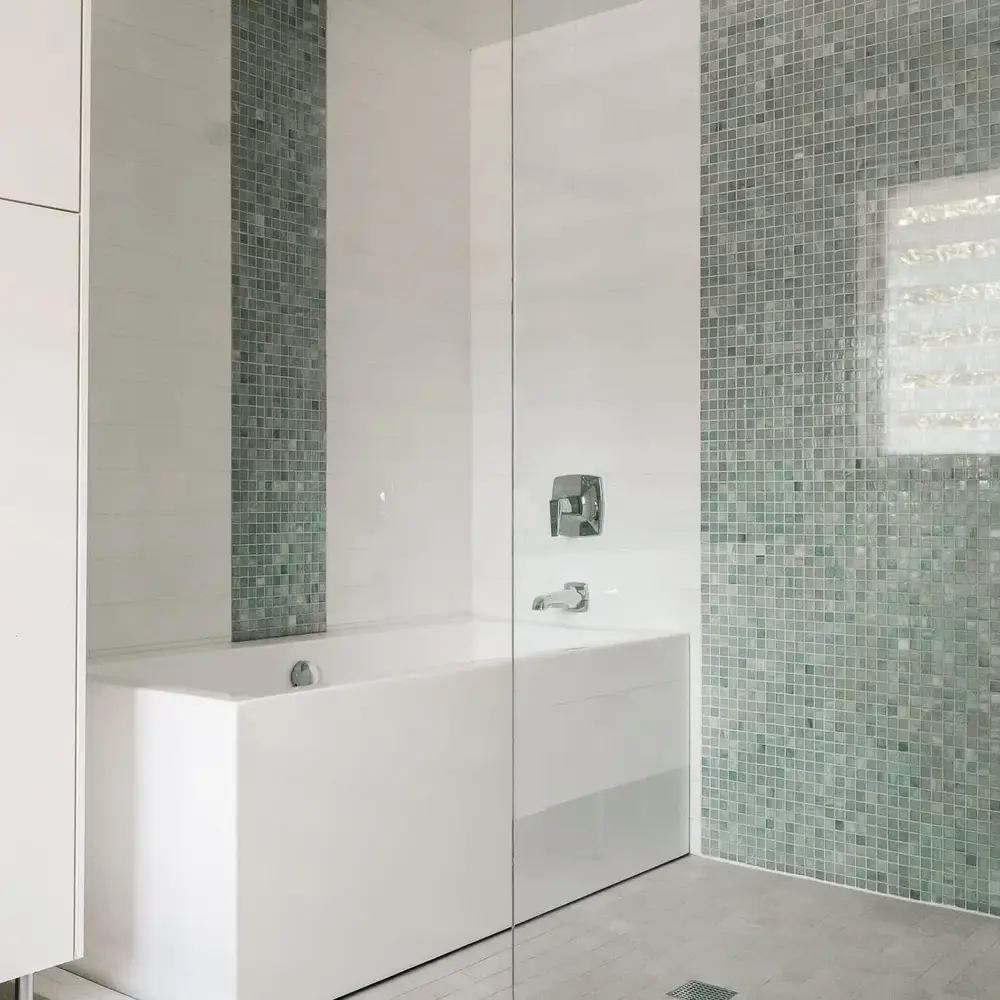 En suite bathroom has large soaking tub