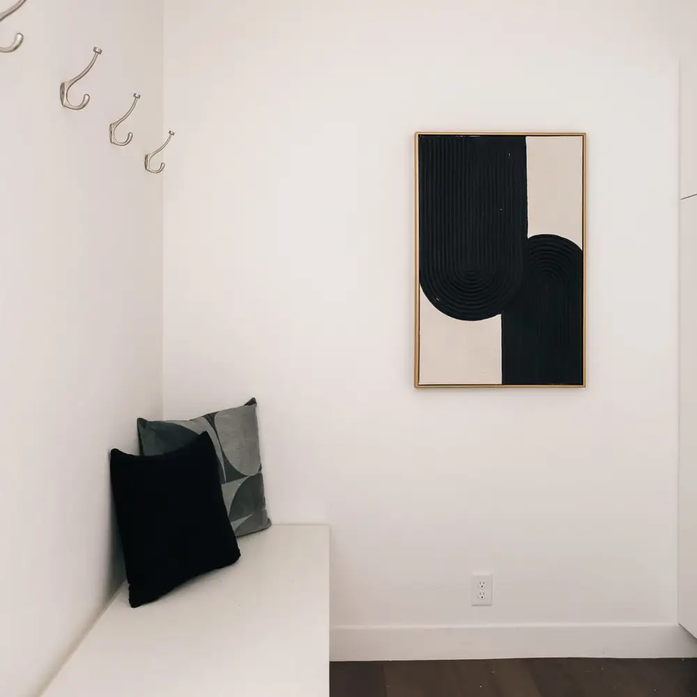 Mud room with seating and storage
